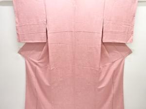 草花模様織り出し一つ紋色無地着物